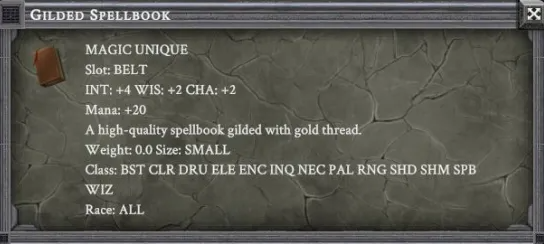 GILDED SPELLBOOK item card